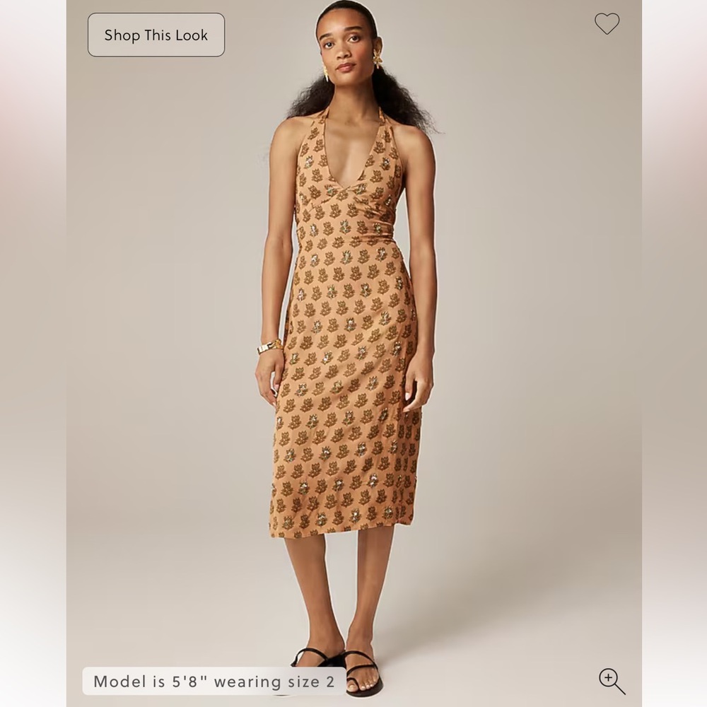 NWT J Crew sequin halter midi dress - Picture 3 of 3
